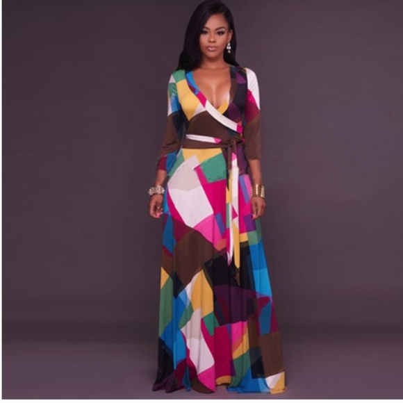 Dresses & Skirts - Open Stock!  Color Block Maxi Dress - Price Firm